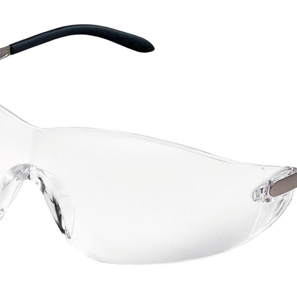 MCR Safety S2210AF Blackjack Elite Plus Single Lens Safety Glasses, Duramass Anti-Fog, Clear Lens, Wrap Around Frame, Polished Chrome, Metal Frame, Polycarbonate Lens, ANSI Z87+