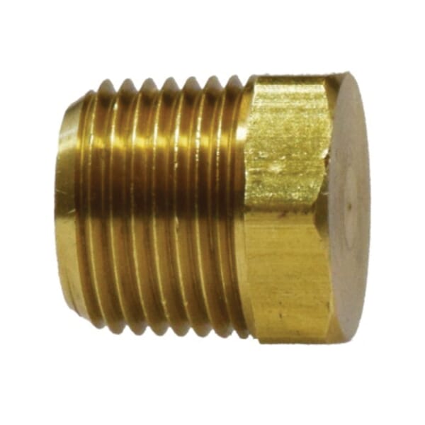 Midland Industries 28203 Cored Hex Head Plug, 3/8 in Nominal, MNPT End Style, Brass, Import