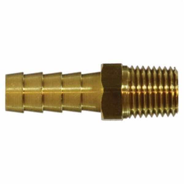 Midland Industries 32012 Rigid Adapter, 3/8 x 1/4 in Nominal, Hose Barb x MNPTF End Style, Brass, Import
