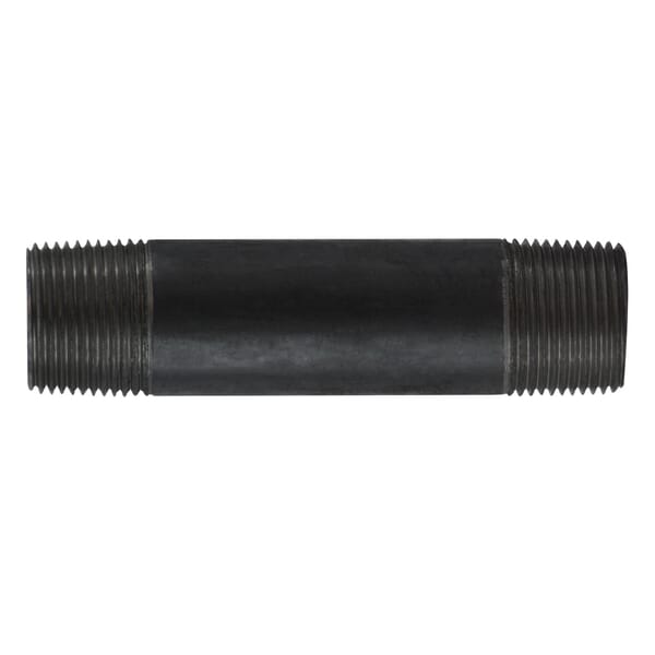 Midland Industries 57107 Standard Pipe Nipple, 1 in Nominal, NPT End Style, 5 in L, Steel, Black, SCH 40/STD, Seamless/Welded, Import