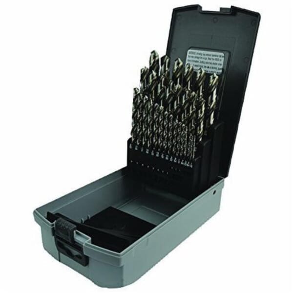 MORSE 18005 8020 General Purpose Jobber Length Drill Set, 1/16 in Min Drill Bit, 1/2 in Max Drill Bit, 118 deg Drill Point Angle, 29 Pieces, HSS, Bright