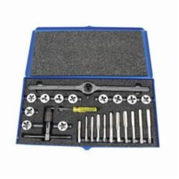 MORSE 37001 7120 Tap and Die Set, 23 Pieces, 1/4-20 to 1/2-13 Tap Thread, 1/4-20 to 1/2-13 UNC, 1/4-28 to 1/2-20 UNF Die Thread, UNC/UNF Thread, Round Die