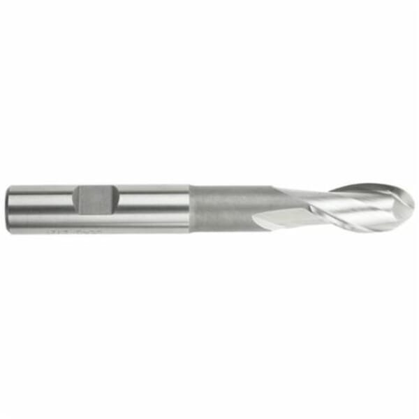 MORSE 96488 1888G Ball Nose Center Cutting Extended Length Single End End Mill, 1 in Dia Cutter, 2-1/2 in Length of Cut, 2 Flutes, 1 in Dia Shank, 7-1/4 in OAL, TiN Coated