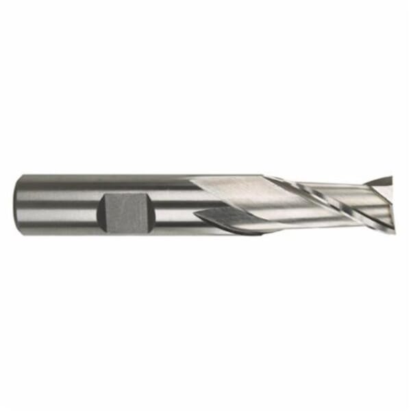 MORSE 43718 1898 Center Cutting Regular Length Single End End Mill, 37/64 in Dia Cutter, 1-1/8 in Length of Cut, 2 Flutes, 1/2 in Dia Shank, 3-1/8 in OAL, Bright