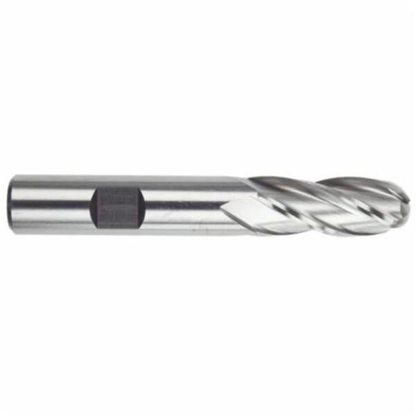 MORSE 96518 4554G Ball Nose Center Cutting Regular Length Single End End Mill, 7/8 in Dia Cutter, 1-7/8 in Length of Cut, 4 Flutes, 7/8 in Dia Shank, 4-1/8 in OAL, TiN Coated