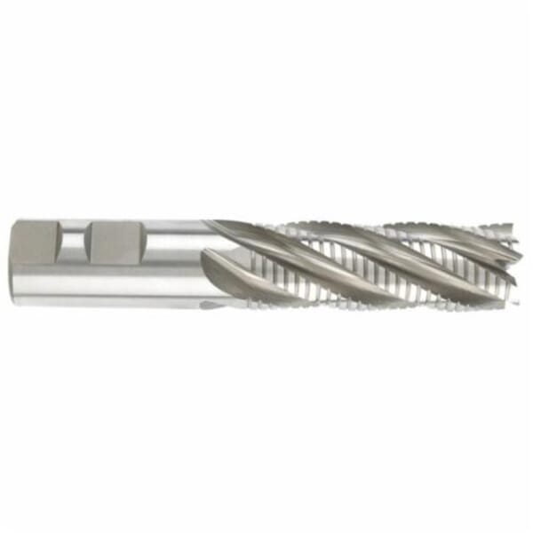 MORSE 45112 4640 Center Cutting Regular Length Roughing End Mill, 9/16 in Dia Cutter, 1-3/8 in Length of Cut, 4 Flutes, 1/2 in Dia Shank, 3-3/8 in OAL, Bright