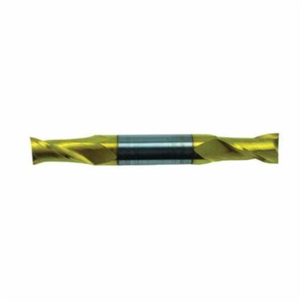 MORSE 90351 5896G Center Cutting Double End Regular Length End Mill, 5/32 in Dia Cutter, 7/16 in Length of Cut, 2 Flutes, 3/8 in Dia Shank, 3-1/8 in OAL, TiN Coated
