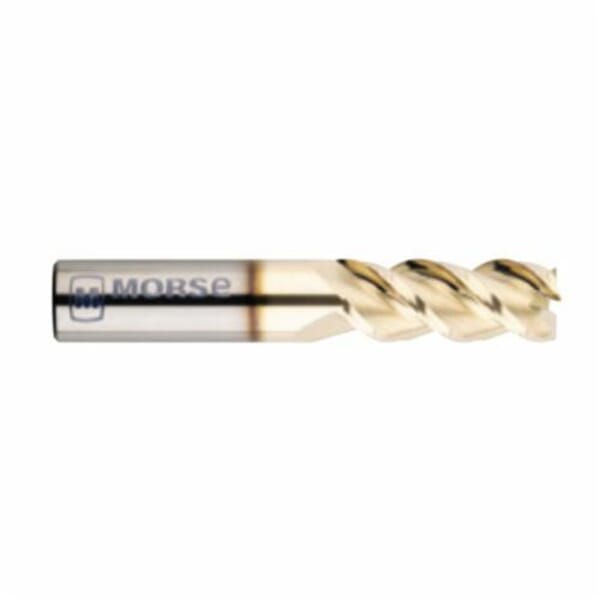 variFLUTE 92946 5992Z Center Cutting High Performance Regular Length Single End End Mill, 1 in Dia Cutter, 0.005 to 0.007 in Corner Radius, 3 in Length of Cut, 3 Flutes, 1 in Dia Shank, 6 in OAL, ZrN Coated