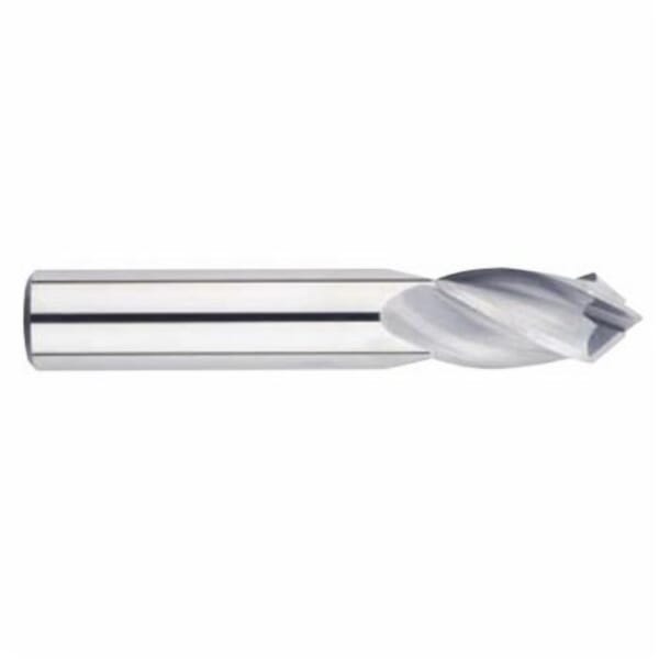 MORSE DRILL-MILL 95375 5989 Regular Length Single End End Mill, 3/8 in Dia, 60 deg Point, 4 Flutes, 1 in L Flute, 1 in L of Cut, 3/8 in Dia Shank, 2-1/2 in OAL, TiAlN Coated