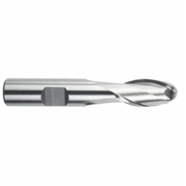 MORSE 43118 1887 Ball Nose Center Cutting Regular Length Single End End Mill, 9/16 in Dia Cutter, 1-1/8 in Length of Cut, 2 Flutes, 1/2 in Dia Shank, 3-1/8 in OAL, Bright