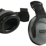 MSA 10061272 Sound Control Dielectric Passive Hard Hat Earmuffs, 27 dBA Noise Reduction, Gray, ANSI S3.19-1974