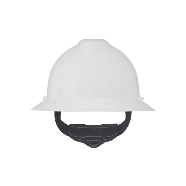MSA V-Gard 475369 Full Brim Hard Hat, SZ 6-1/2 to 8 Fits Mini Hat, Polyethylene, 4-Point Fas-Trac III Suspension, ANSI Electrical Class Rating: Class E, ANSI Impact Rating: Type I, Ratchet Adjustment