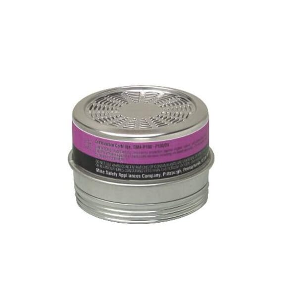MSA Comfo 815178 Respirator Cartridge, For Use With Comfo and Ultra-Twin Respirators, P100 Filter Class, 0.999 Filter Efficiency, Threaded Connection, Resists: Organic Vapors