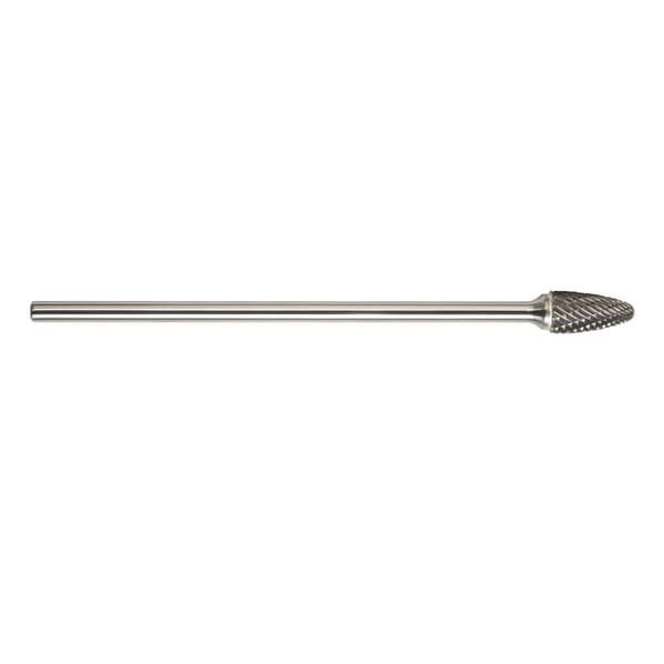 Magnum 7FX124DC 7000FX Extra Long Shank Carbide Burr, Radius End, Tree Head, 3/8 in Dia Head, 3/4 in L of Cut, Double Cut