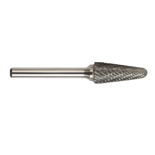 Magnum 7L132ADC 7000L Carbide Burr, Radius End, Taper Head, 1/2 in Dia Head, 1-1/8 in L of Cut, Double Cut