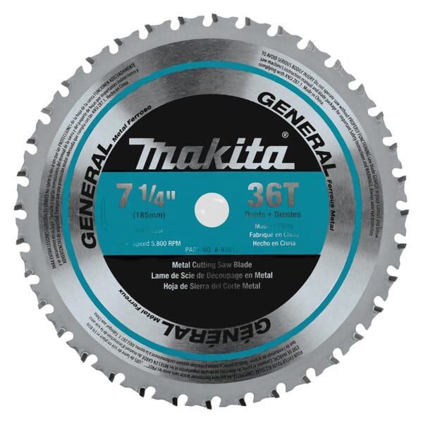 Makita A-93815 Saw Blade, 7-1/4 in Dia x 0.059 in THK, 5/8 in Arbor, 36 Teeth