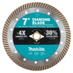 Makita B-69727 General Purpose Turbo Rim Diamond Blade, 7 in Dia Blade, 5/8 in, 7/8 in Arbor/Shank, Wet/Dry Cutting