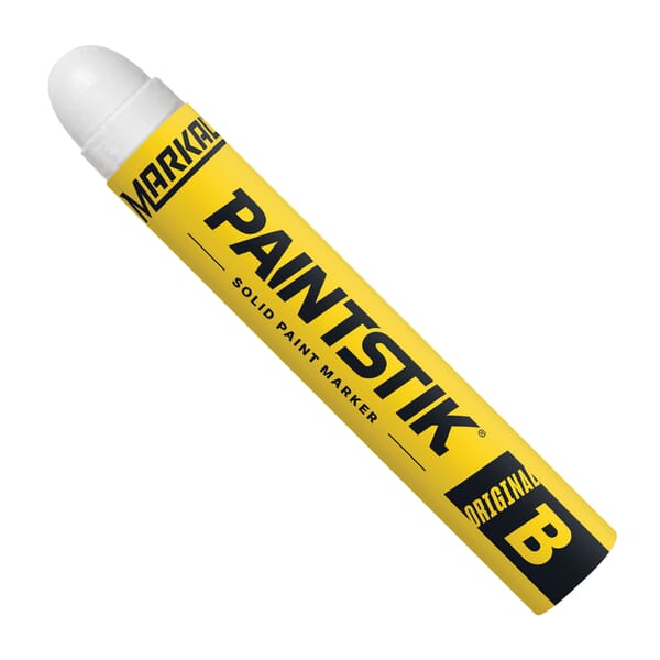Markal 080220 B Paintstik Solid Paint Crayon, 11/16 in Round Tip, White