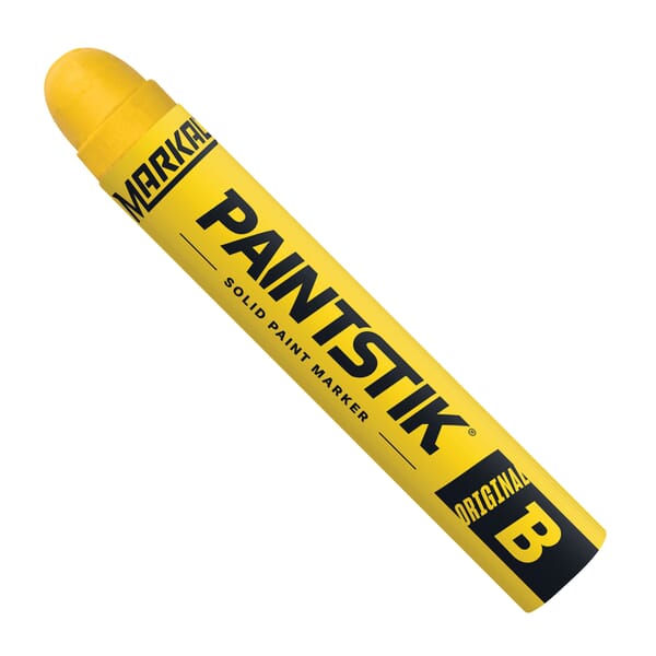 Markal 080221 B Paintstik Solid Paint Crayon, 11/16 in Round Tip, Yellow redirect to product page