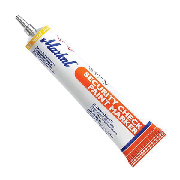 Markal 096669 Security Check Paint Marker, Plastic Tip, Yellow