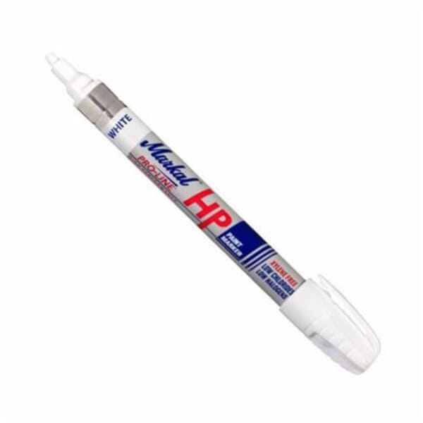 Markal 096960 PRO-LINE HP High Performance Liquid Paint Marker, 1/8 in Bullet/Medium Tip, Fiber Tip, White