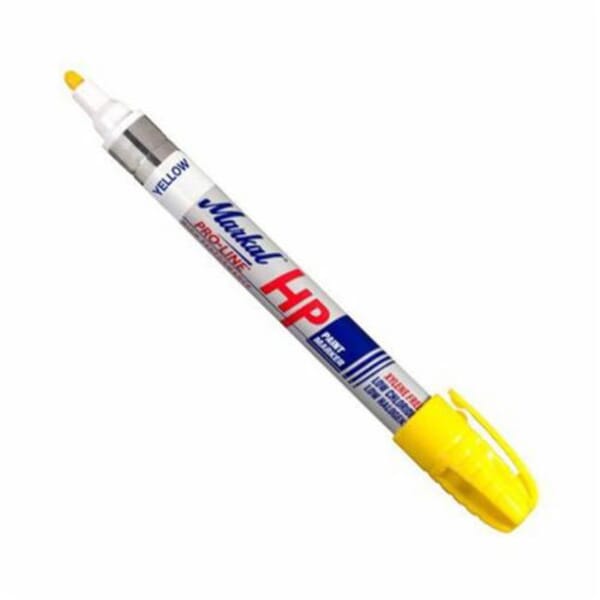 Markal 096961 PRO-LINE HP High Performance Liquid Paint Marker, 1/8 in Bullet/Medium Tip, Fiber Tip, Yellow