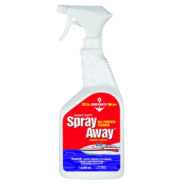 MaryKate MK2832 Spray Away Non-Flammable Water Based All Purpose Cleaner, 1 qt Spray Bottle, Glycol Ether Odor/Scent, Blue/Green, Liquid Form