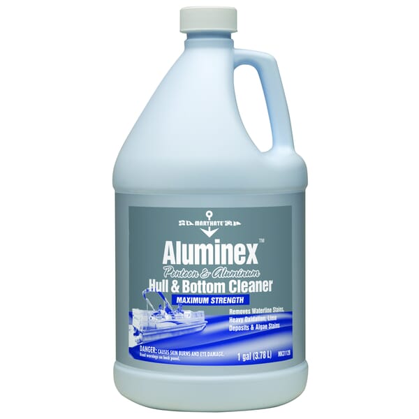 MaryKate MK31128 Aluminex Non-Flammable Hull Cleaner, 1 gal Bottle, Mild Acidic Odor/Scent, Clear, Thin Liquid Form