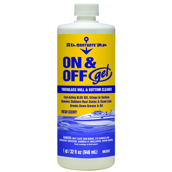 MaryKate MK3532 Non-Flammable ON/OFF Water Based Hull/Bottom Cleaner, 1 qt Bottle, Almond Scent Odor/Scent, Blue, Liquid/Viscous Form