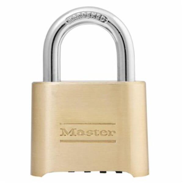 Master Lock 175 Combination Resettable Safety Padlock, Keyless Key, Laminated Steel Body, 5/16 in Dia Shackle, Combination Locking Mechanism