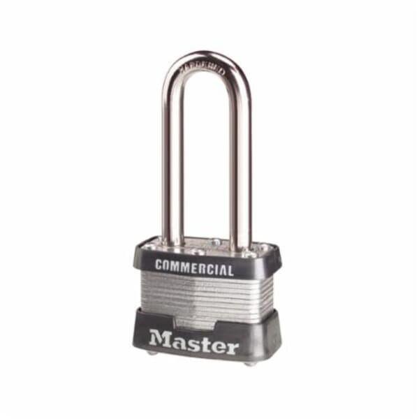 Master Lock 3KALH Commercial Grade Non-Rekeyable Safety Padlock With 2 in Shackle, Keyed Alike, Alike Key, 9/32 in Shackle, Laminated Steel Body, Pin Tumbler Locking
