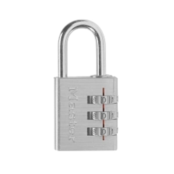 Master Lock 630D Rectangular Safety Padlock, 3/16 in Shackle, Aluminum Body, Silver