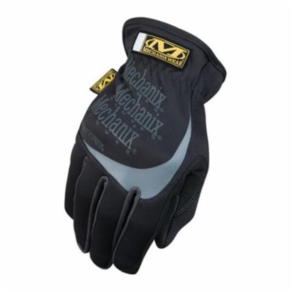 Mechanix Wear FastFit MFF General Purpose Gloves, Work, Full Finger/Keystone Thumb Style, Synthetic Leather Palm, Nylon/Spandex Padded, Elastic/Shirred Cuff, Padded Spandexining