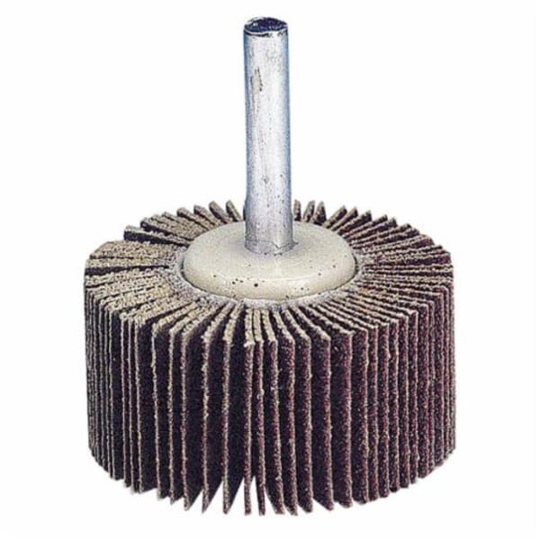 Merit Grind-O-Flex 08834137114 MM-0011 High Performance Mandrel Mount Mini Coated Flap Wheel, 1 in Dia Wheel, 1 in W Face, 1/4 in Dia Shank, 240 Grit, Very Fine Grade, Aluminum Oxide Abrasive