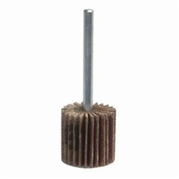 Merit 08834149804 Mini Small Diameter Coated Flap Wheel, 1 in Dia Wheel, 1 in W Face, 1/4 in Dia Shank, 60 Grit, Coarse Grade, Aluminum Oxide Abrasive