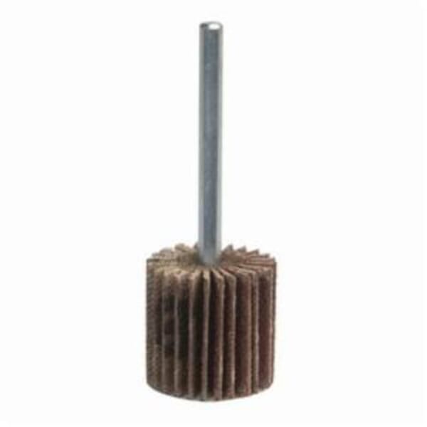 Merit 08834149810 Mini Small Diameter Coated Flap Wheel, 1-1/2 in Dia Wheel, 1/2 in W Face, 1/4 in Dia Shank, 60 Grit, Coarse Grade, Aluminum Oxide Abrasive