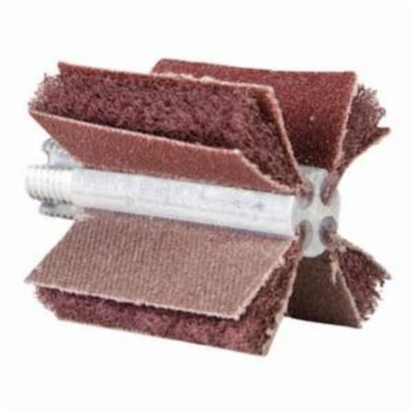 Merit 08834150271 B-405 Non-Woven Bore Polisher, 1-1/2 in ID x 1-3/4 in OD Dia, P80 Grit, Medium Grade, Aluminum Oxide Abrasive