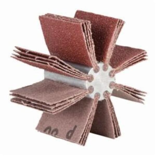 Merit 08834154166 B-825 7-Ply Plain Flap Coated Bore Polisher, 1-1/2 in ID x 5-3/4 in OD Dia, P180 Grit, Very Fine Grade, Aluminum Oxide Abrasive