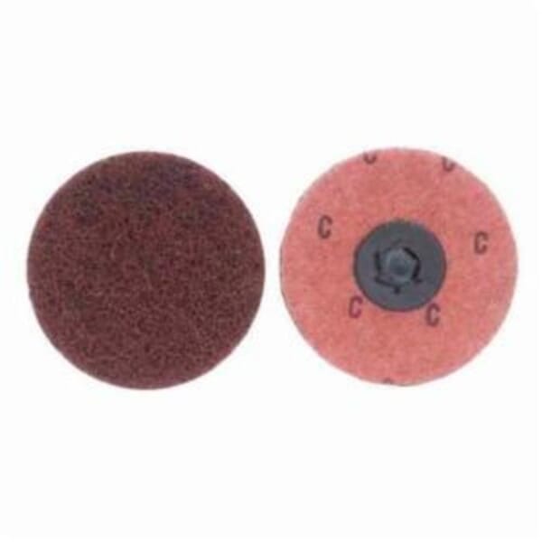 Merit Buffing 08834161627 Quick-Change Non-Woven Abrasive Disc, 2 in Dia, Type TP (Type I) Attachment, Aluminum Oxide, Coarse Grade