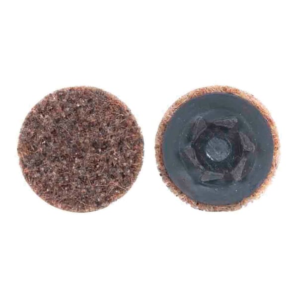 Merit 08834163845 Non-Woven Abrasive Quick-Change Disc, 3/4 in Dia, 50 Grit, Coarse Grade, Aluminum Oxide Abrasive, Type TP (Type I) Attachment