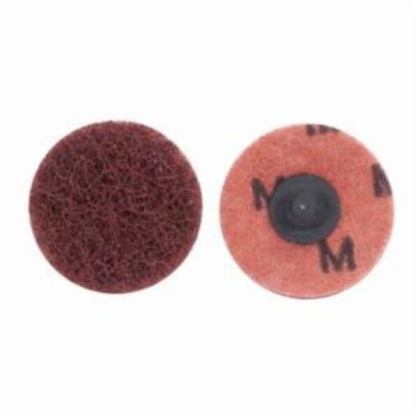 Merit High Strength 08834164065 Quick-Change Non-Woven Abrasive Disc, 3 in Dia, Type TR (Type III) Attachment, Aluminum Oxide, Medium Grade