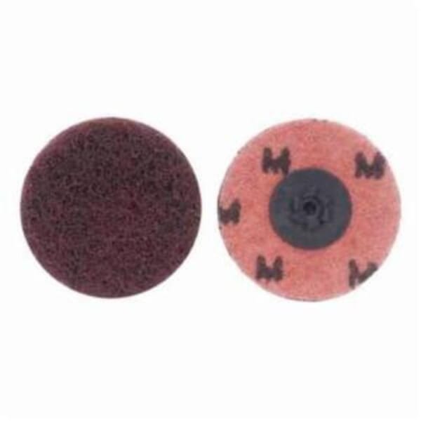 Merit Buffing 08834166280 Quick-Change Non-Woven Abrasive Disc, 2 in Dia, Type TP (Type I) Attachment, Aluminum Oxide, Medium Grade
