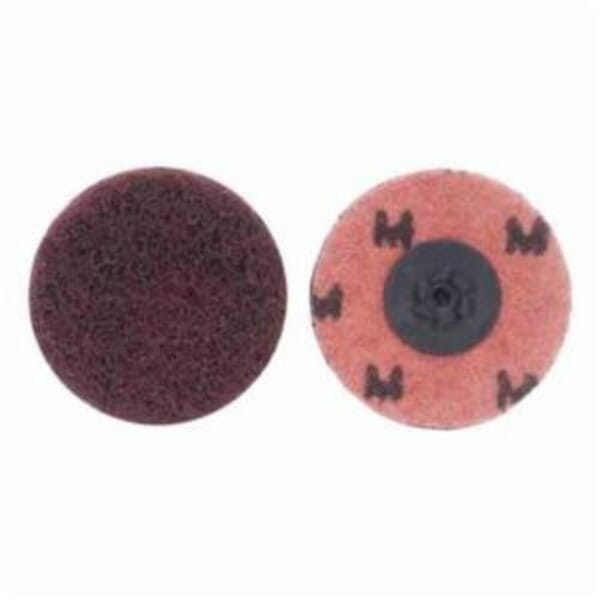 Merit Buffing 08834166292 Quick-Change Non-Woven Abrasive Disc, 1-1/2 in Dia, Type TP (Type I) Attachment, Aluminum Oxide, Medium Grade