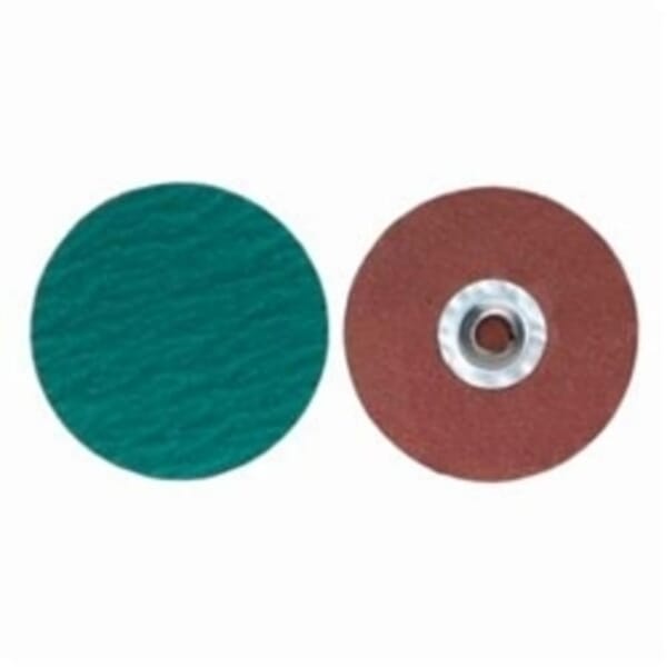 Merit PowerLock 08834167065 Zirc Plus R801 Coated Abrasive Quick-Change Disc, 2 in Dia, 36 Grit, Extra Coarse Grade, Zirconia Alumina Abrasive, Type TS (Type II) Attachment