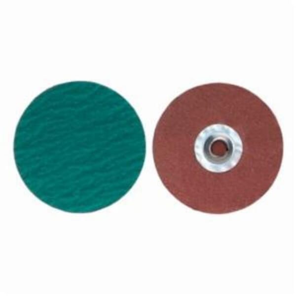 Merit PowerLock 08834167073 Zirc Plus R801 Coated Abrasive Quick-Change Disc, 3 in Dia, 40 Grit, Extra Coarse Grade, Zirconia Alumina Abrasive, Type TS (Type II) Attachment