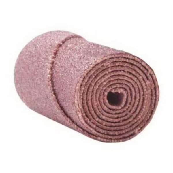 Merit 08834180024 M-2E Half Glued Straight Coated Cartridge Roll, 3/16 in Dia x 1 in OAL, 3/32 in Pilot Hole, 80 Grit, Aluminum Oxide Abrasive