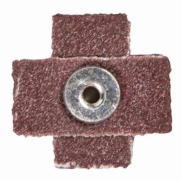 Merit 08834182157 Coated Cross Pad, 2 in L x 2 in W x 1/2 in THK, #8-32 Eyelet Thread, 80 Grit