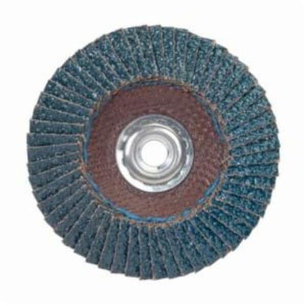 Merit PowerFlex 08834193679 Contoured Standard Density Coated Abrasive Flap Disc, 4-1/2 in Dia, 36 Grit, Extra Coarse Grade, Zirconia Alumina Abrasive, Type 29 Conical Disc