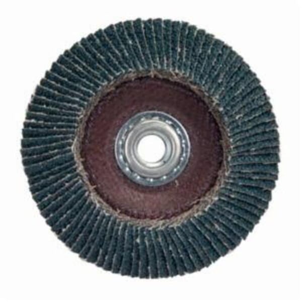 Merit PowerFlex 08834193906 Arbor Thread High Density Coated Abrasive Flap Disc, 4-1/2 in Dia, P40 Grit, Extra Coarse Grade, Zirconia Alumina Abrasive, Type 29 Conical Disc