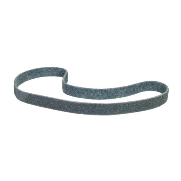 Merit Surface Prep 08834194017 Benchstand Narrow Non-Woven Abrasive Belt, 2 in W x 48 in L, Very Fine Grade, Aluminum Oxide Abrasive, Blue
